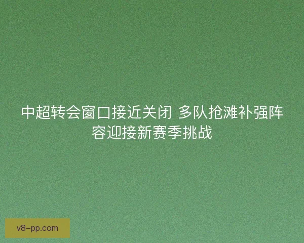 中超转会窗口接近关闭 多队抢滩补强阵容迎接新赛季挑战